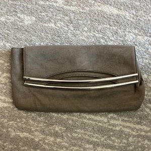 Armani Exchange Grey Suede Clutch